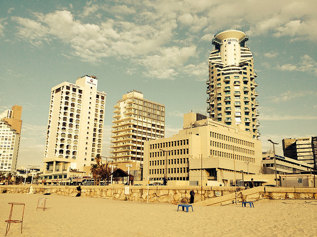 The present American embassy in Israel, Tel Aviv. See Photo Credits.