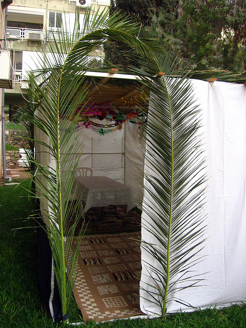 A booth prepared for Sukkot (see Photo Credits).