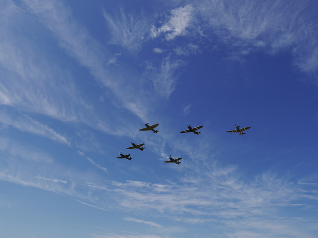Flypast for Battle of Britain anniversary, 2015. See Photo Credits.