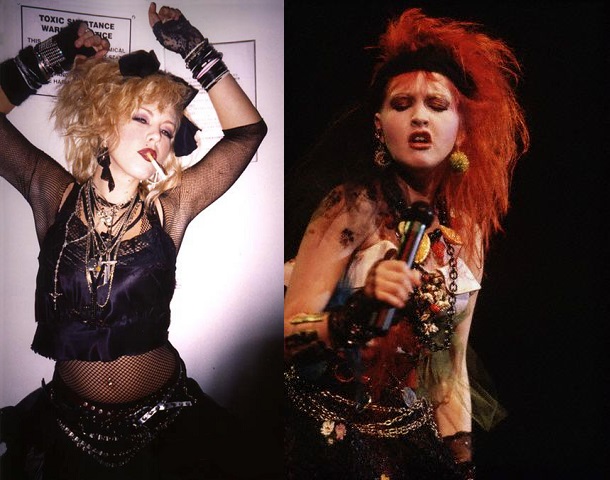 Madonna and Cyndi Lauper - two 1980s style icons. See Photo Credits.