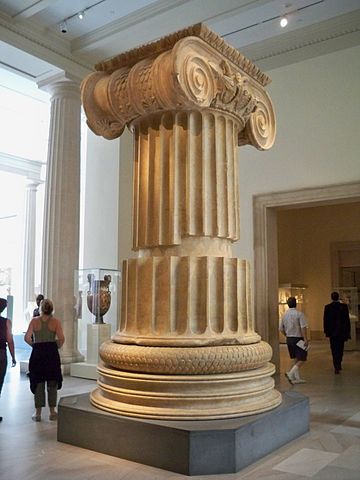 Marble column from the Temple of Artemis at Sardis. Now on display in New York. 