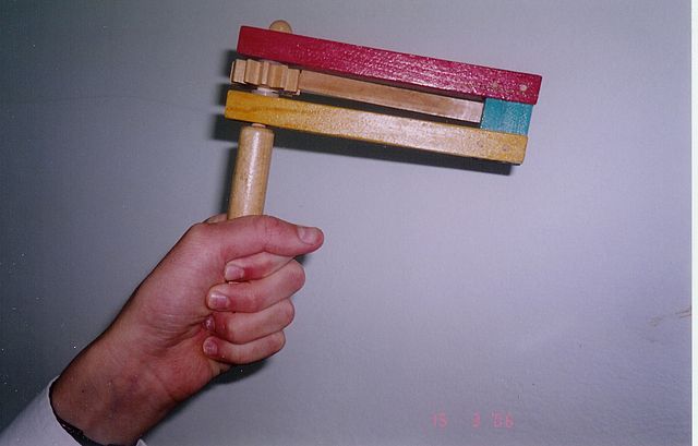 A Purim 'grogger', for blotting out Haman's name. See Photo Credits.