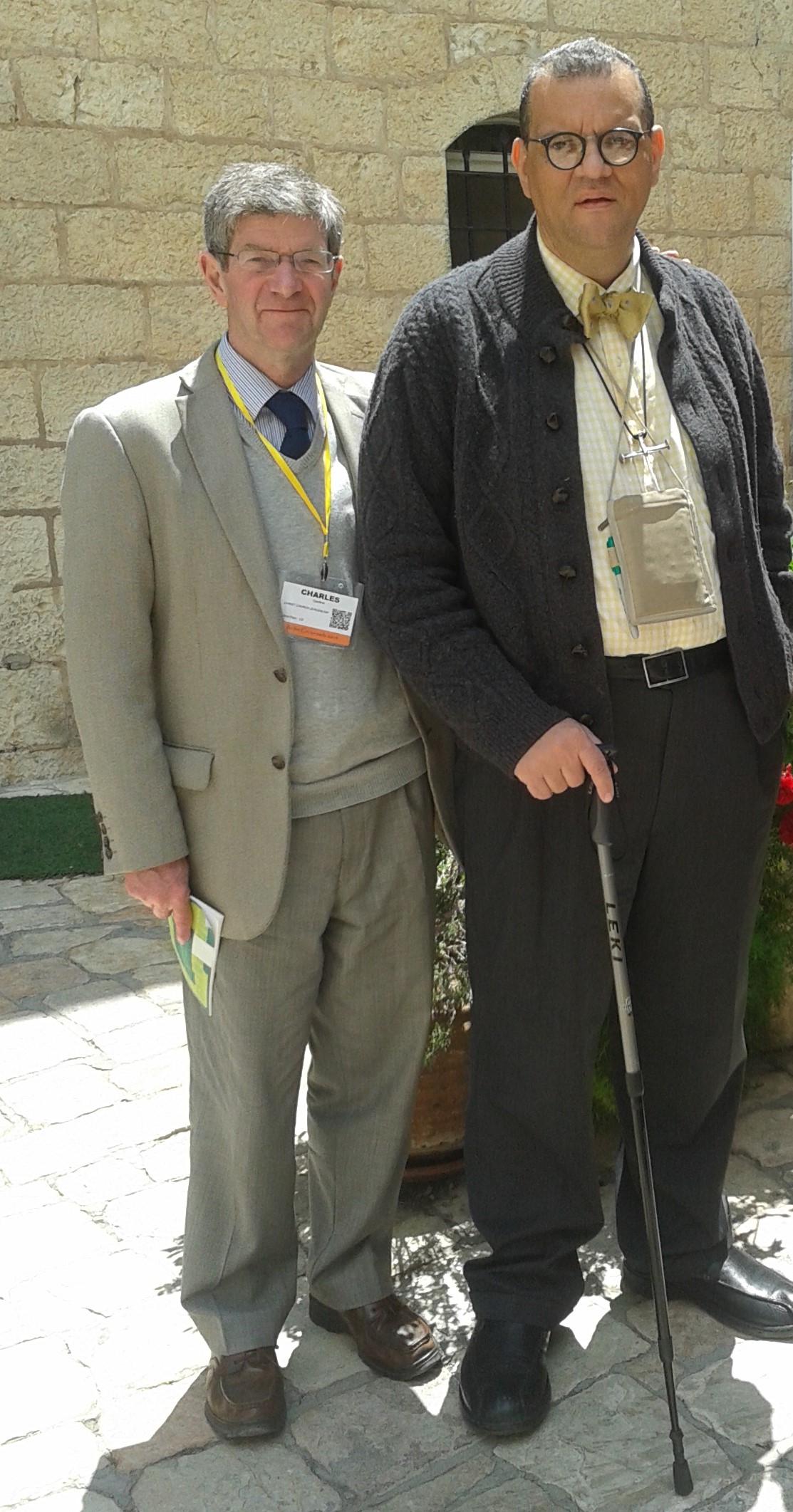 Charles Gardner with Andrew White, Jerusalem 2014 