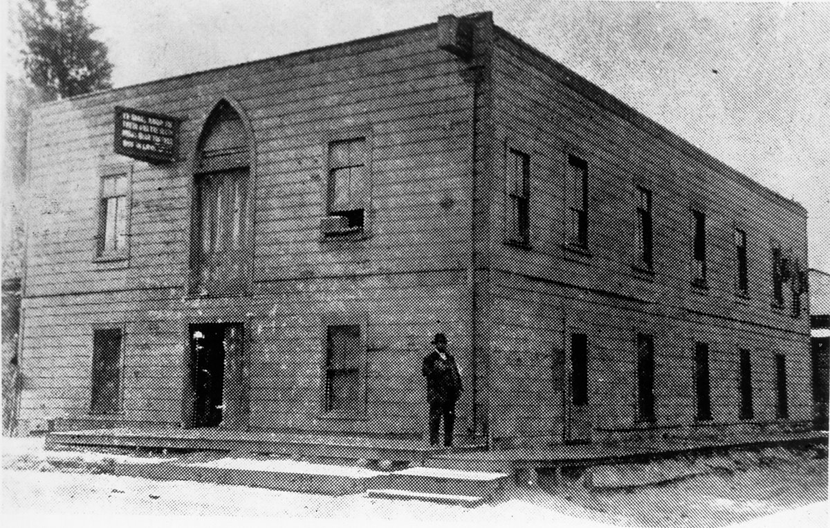 William Seymour in front of Azusa St Mission, c.1910