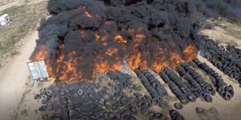 Burning tyres in Gaza, photo via Twitter, Ofir Gendelman