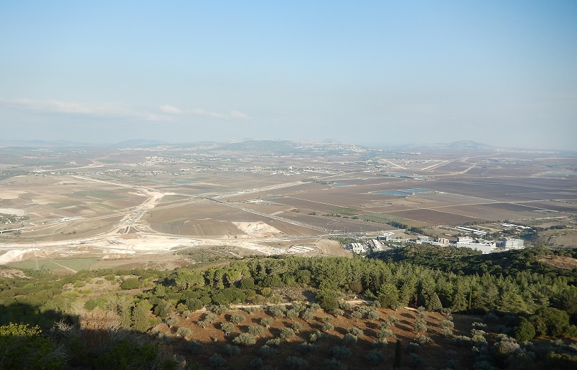 BATTLEFIELD VIEW: A stunning scene of the plain of Jezreel, otherwise known as Armageddon, from the traditional site of Elijah’s battle with the false prophets on Mt Carmel. Picture: Linda Gardner
