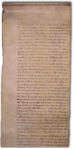 Bill of Rights, 1689.