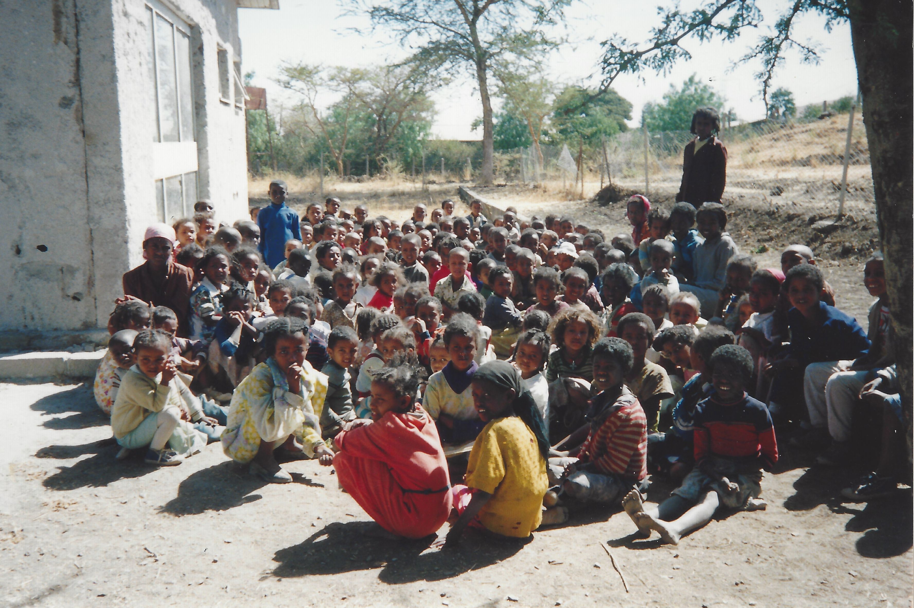 Ethiopian Jewish children prepare for their flight to Israel through Operation Solomon.