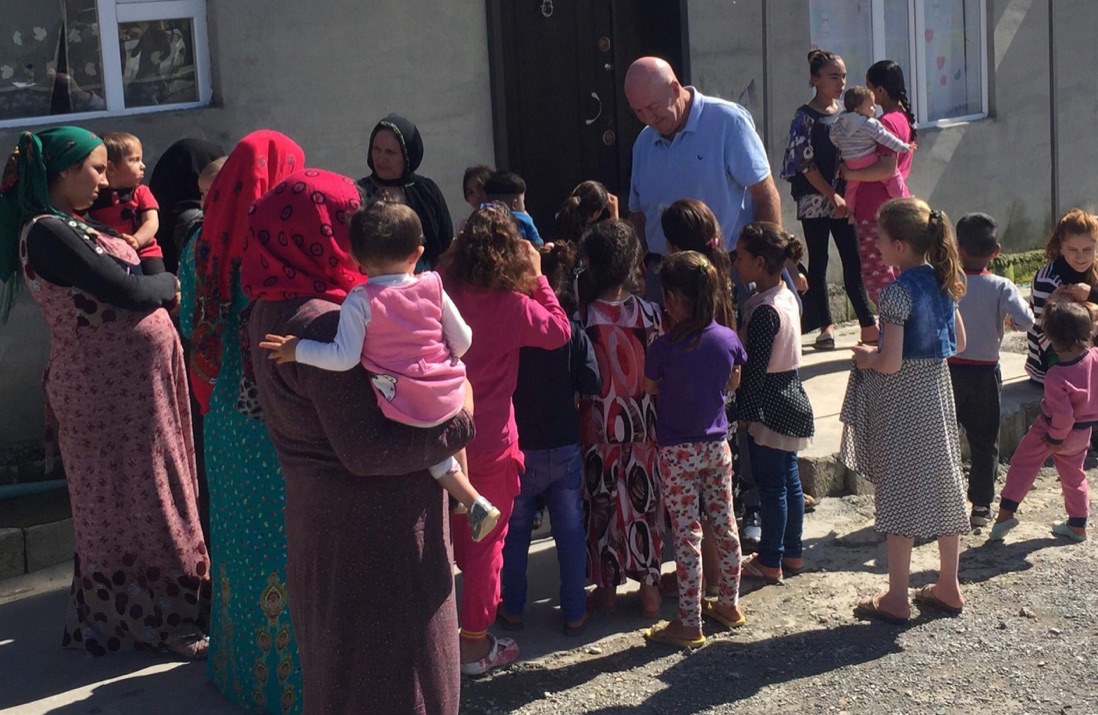 Syrian refugees driven out of their own country and now set up in semi-permanent home structures on the outskirts of Soran.
