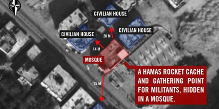 Hamas rocket cache in mosque