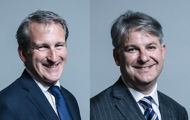 Education Secretary Damian Hinds (left), Philip Davies MP (right).