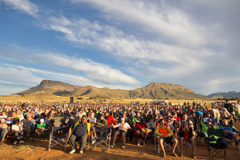 Mighty turnout: Men gather in great numbers for the Karoo Mighty Men's Conference in the heart of South Africa's farming community. 