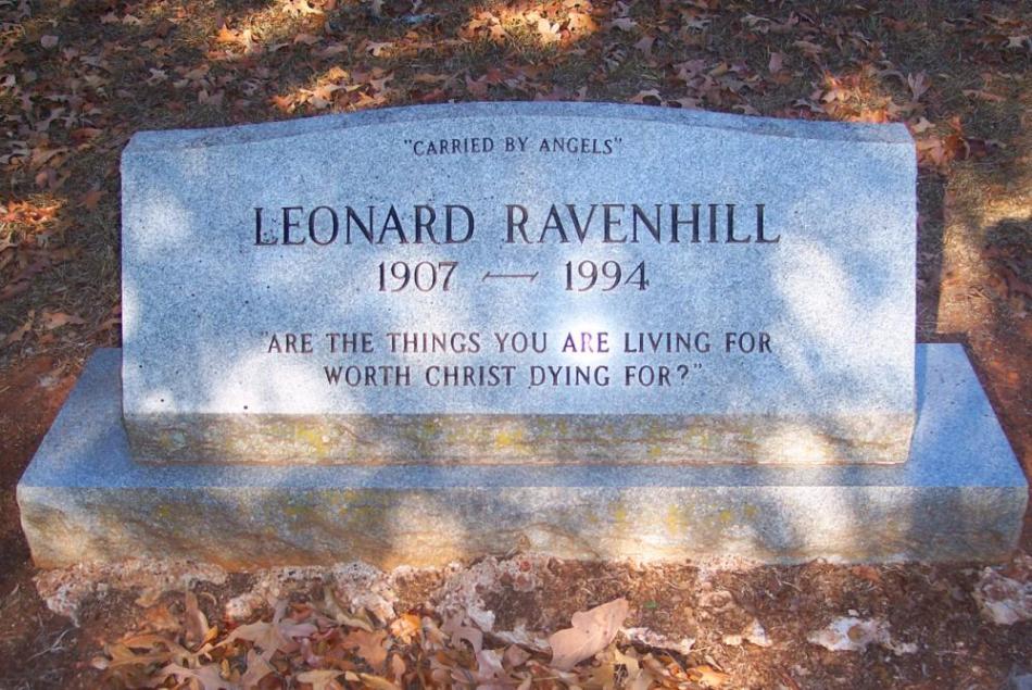 Ravenhill's simple gravestone - preaching even in death!