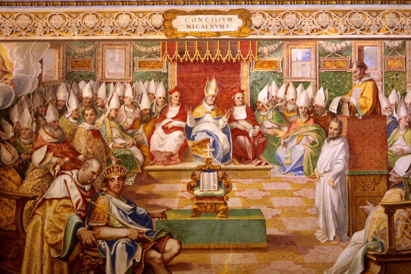 Fresco depicting the First Council of Nicaea.