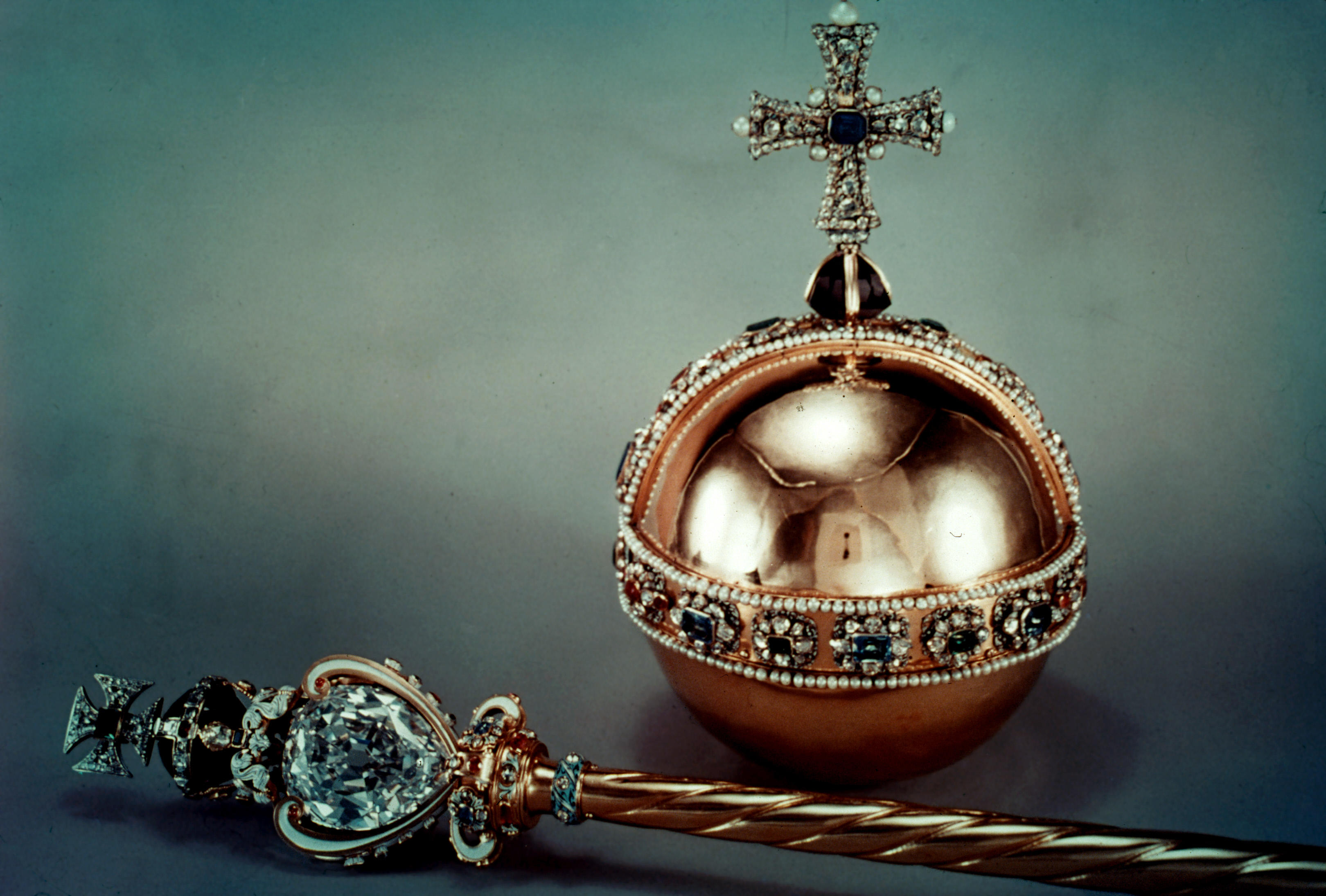 The Orb and Sceptre symbolise the monarch's authority as given by God, exercised under the reign of God. Image by Granger - Historical Picture Archive / Alamy Stock Photo 