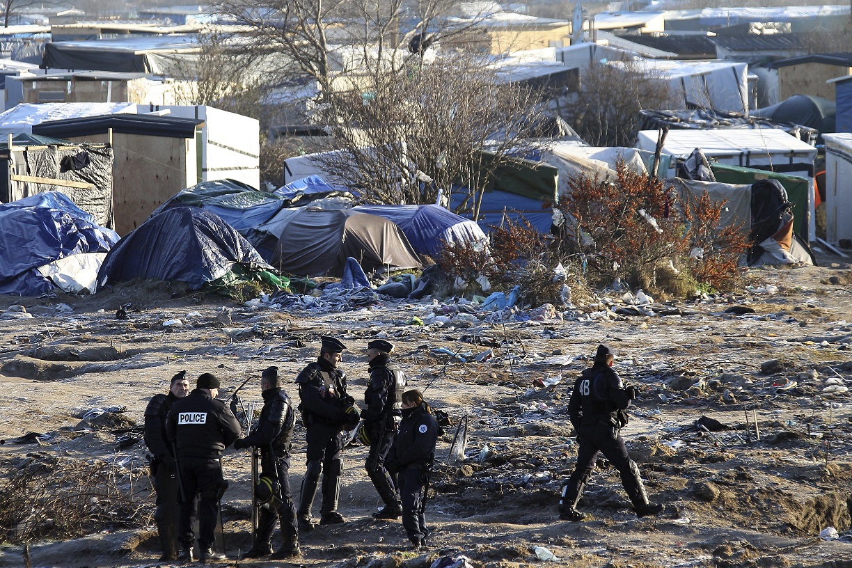Winter sets in in 'The Jungle' migrant camp, Calais.