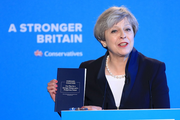 Theresa May launches the Conservative manifesto, Thursday 18 May.