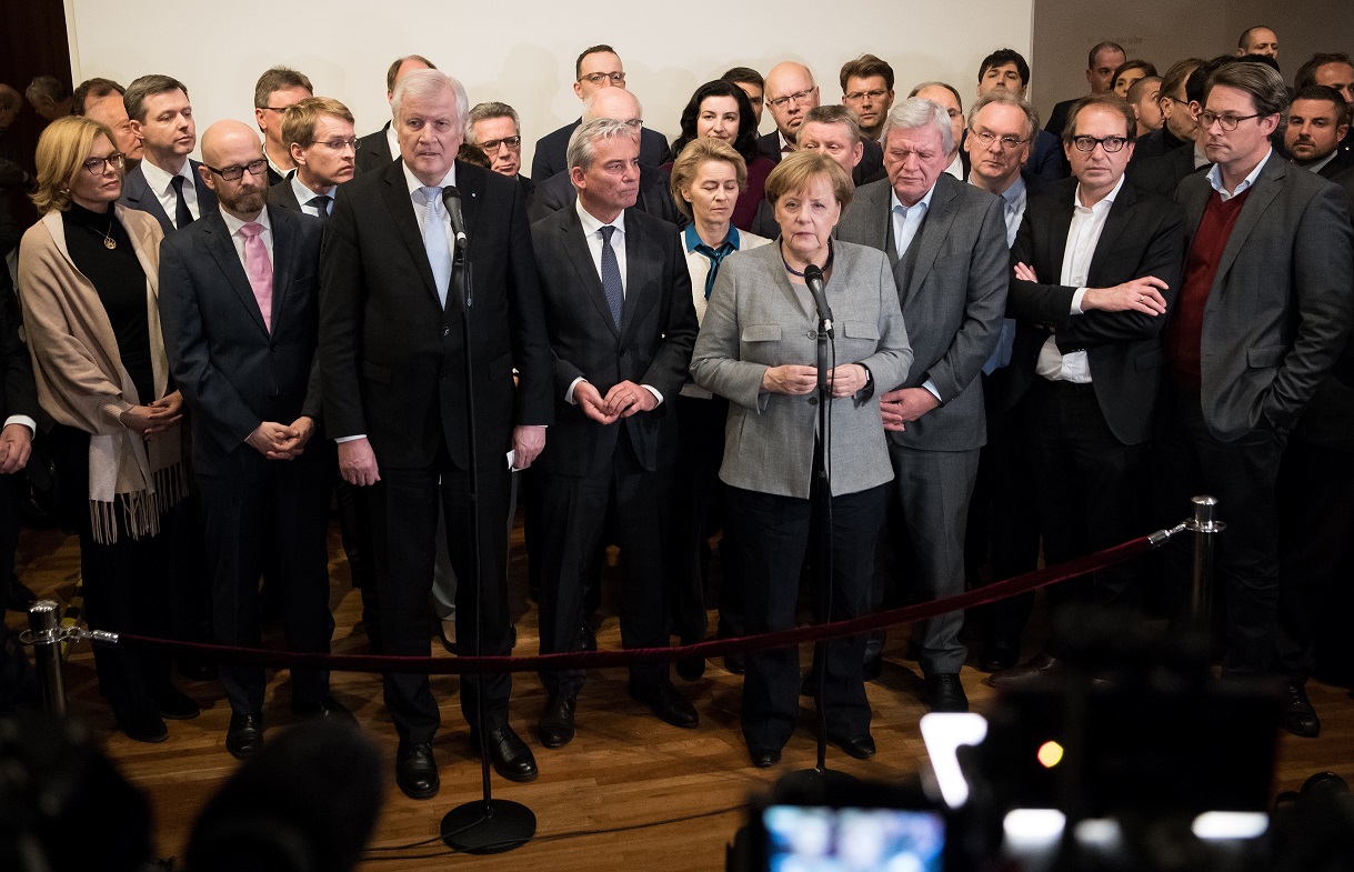 Angela Merkel announces the failure of her coalition talks. See Photo Credits.