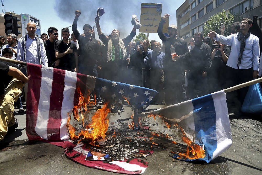 Al Quds rally in Tehran, Friday 8 June. London's counterpart rally is due to be held on Sunday 10 June. See Photo Credits.