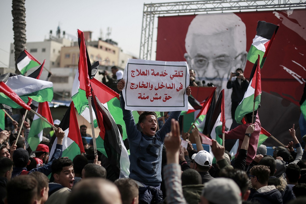 Gazans protest against Abbas, 24 February 2019. Mohammed Talatene/DPA/PA Images