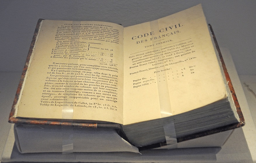 The Napoleonic Code in the Historical Museum of the Palatinate, Speyer. See Photo Credits.