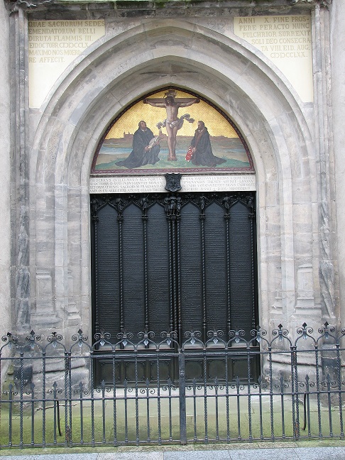 The door where the 95 Theses were posted, Wittenburg. See Photo Credits.