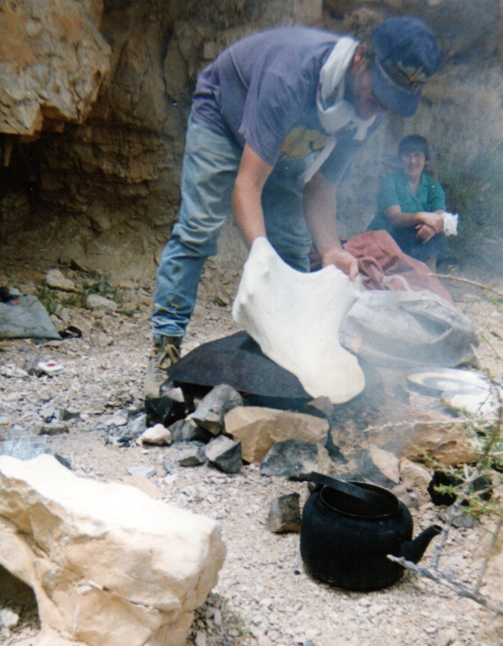 Our guide making the flat bread
