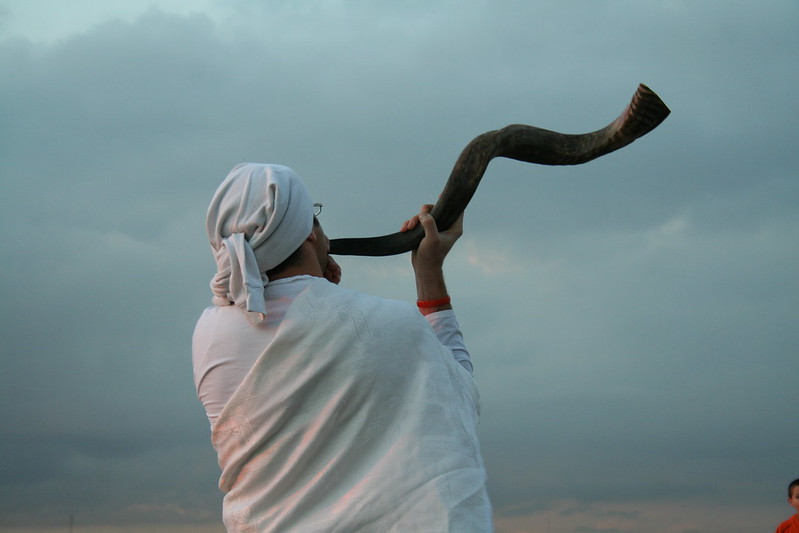 Blowing the shofar, by Matt Ray