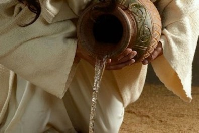 Pouring out the water at the Feast of Tabernacles