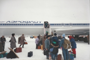 Russian Jews brave the cold to board the first flight to Israel from Siberia.