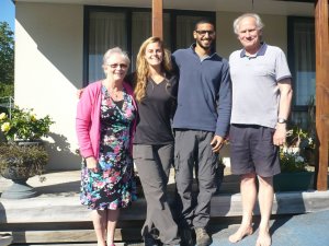 New Zealand hosts Jenni and Merv Rive with an Israeli couple.