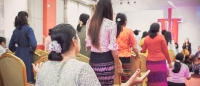 Believers worshipping in Myanmar church