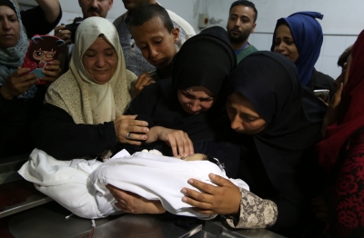 The mother of Palestinian baby Leila al-Ghandour.