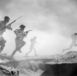 British infantry advances, 24 October 1942