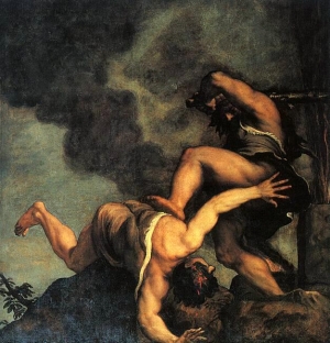 Cain and Abel, by Titian (Tiziano Vecellio),1544