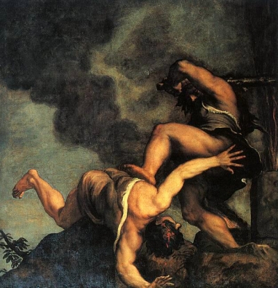 Cain and Abel, by Titian (Tiziano Vecellio),1544