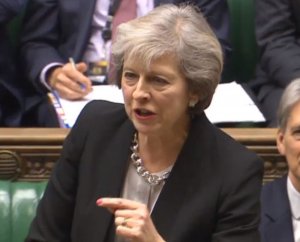 PM Theresa May, speaking during PMQs on 30 November 2016.