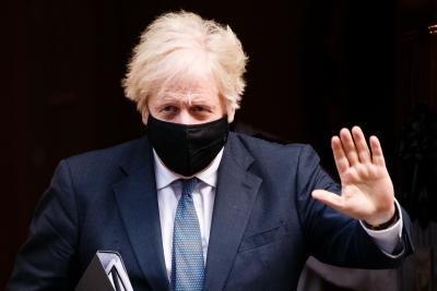 Boris Johnson leaves Downing Street