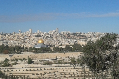 View from the Mount of Olives, to which Jesus will return