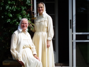 Sister Thekla (seated) and Sister Glory at Jesus’ Return, their home near London.