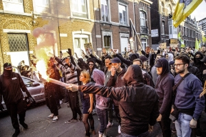 Protests in Belgium following the EU elections.