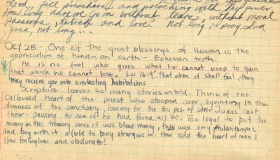 Jim Elliot&#039;s journal entry, 28 October 1949