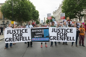Protest march in London, 24 June.