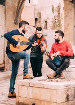 Adeeb, Eliya and Yazid make music in Nazareth.