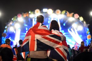 Music fans sing Rule Britannia at BBC Proms in the Park