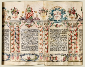 Esther scroll 1750, handwritten on parchment