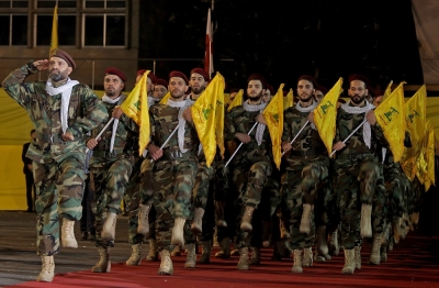 Hezbollah fighters mark Al Quds (Jerusalem) Day, Beirut.