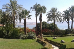 Looking out over the Sea of Galilee in northern Israel.