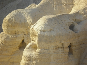 Qumran, where the Dead Sea Scrolls were discovered by a shepherd boy in 1947.