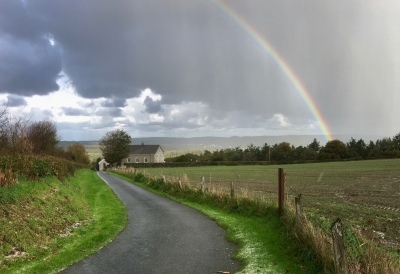A rainbow of hope hovers over a remote Welsh chapel. Photo: Dick Funnell